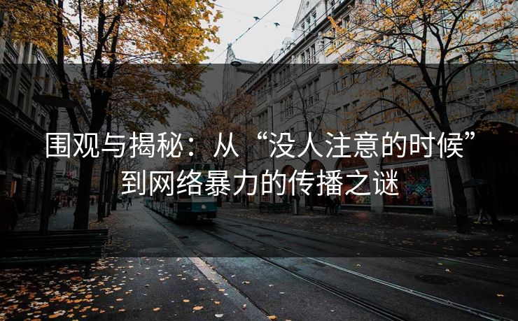 围观与揭秘：从“没人注意的时候”到网络暴力的传播之谜
