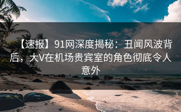 【速报】91网深度揭秘：丑闻风波背后，大V在机场贵宾室的角色彻底令人意外